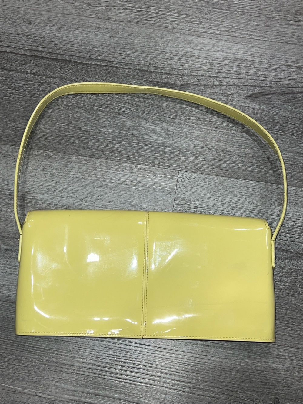 DKNY City Vintage Yellow Patent Leather Shoulder Bag - Picture 7 of 13